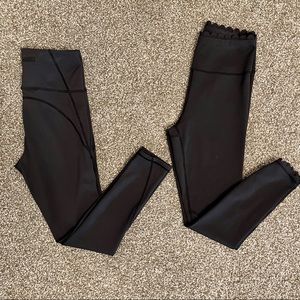 2 pairs of IVL Everyday leggings and Scalloped Leggin Black
